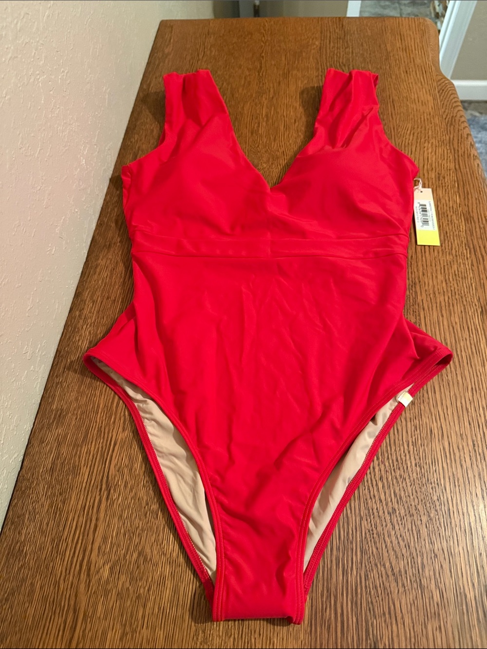 summersalt Red V-Neck One-Piece Swimsuit